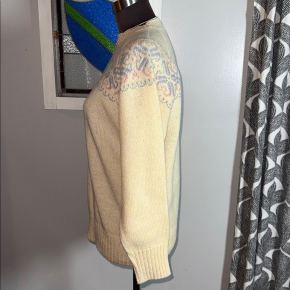 Vintage Shetland Wool Fair Isle Sweater SZ Medium - Picture 3 of 6